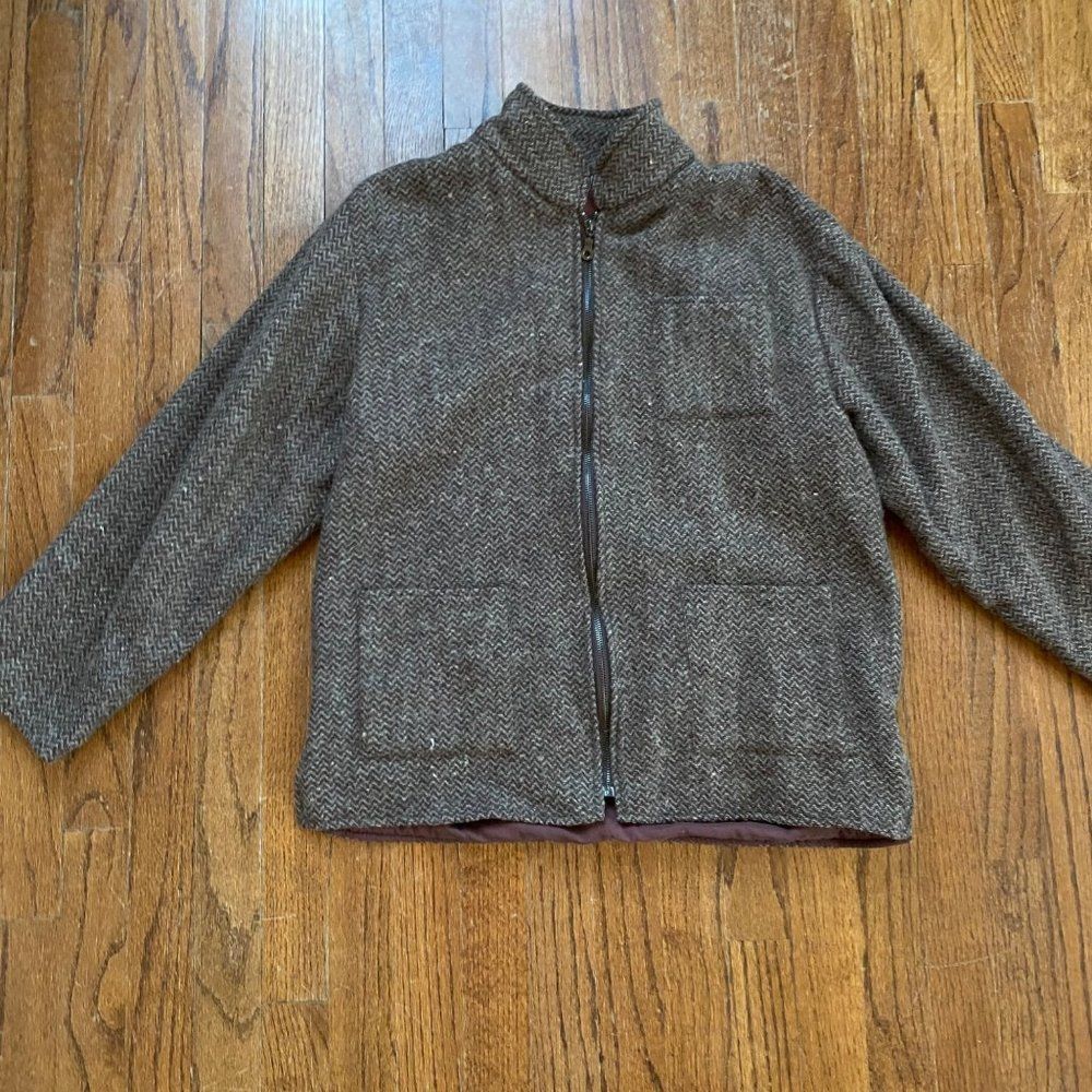 Vintage SIYA Blazer Full Zip Tweed Wool Houndstooth Jacket Womens Size Large VTG - Picture 11 of 12